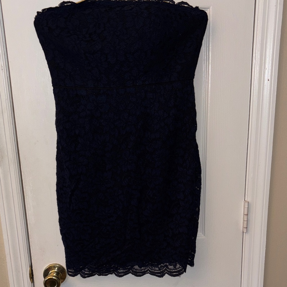 Diane Von Furstenberg Midnight Blue Strapless Dress